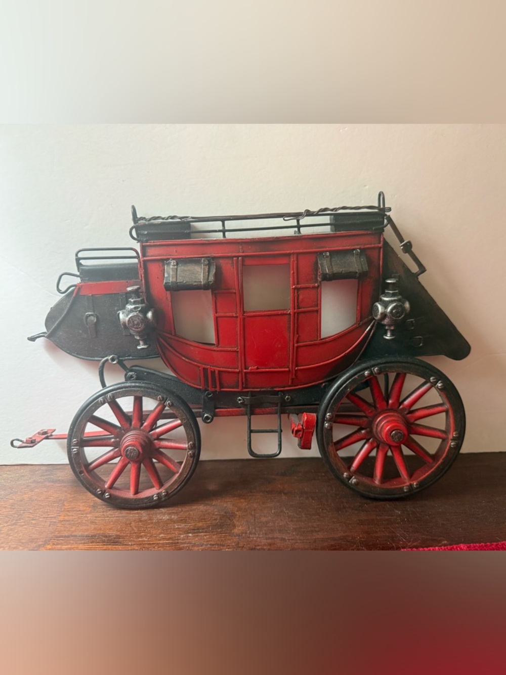 Vintage Metal Stagecoach Wall Hanging Home Decor Western Rustic